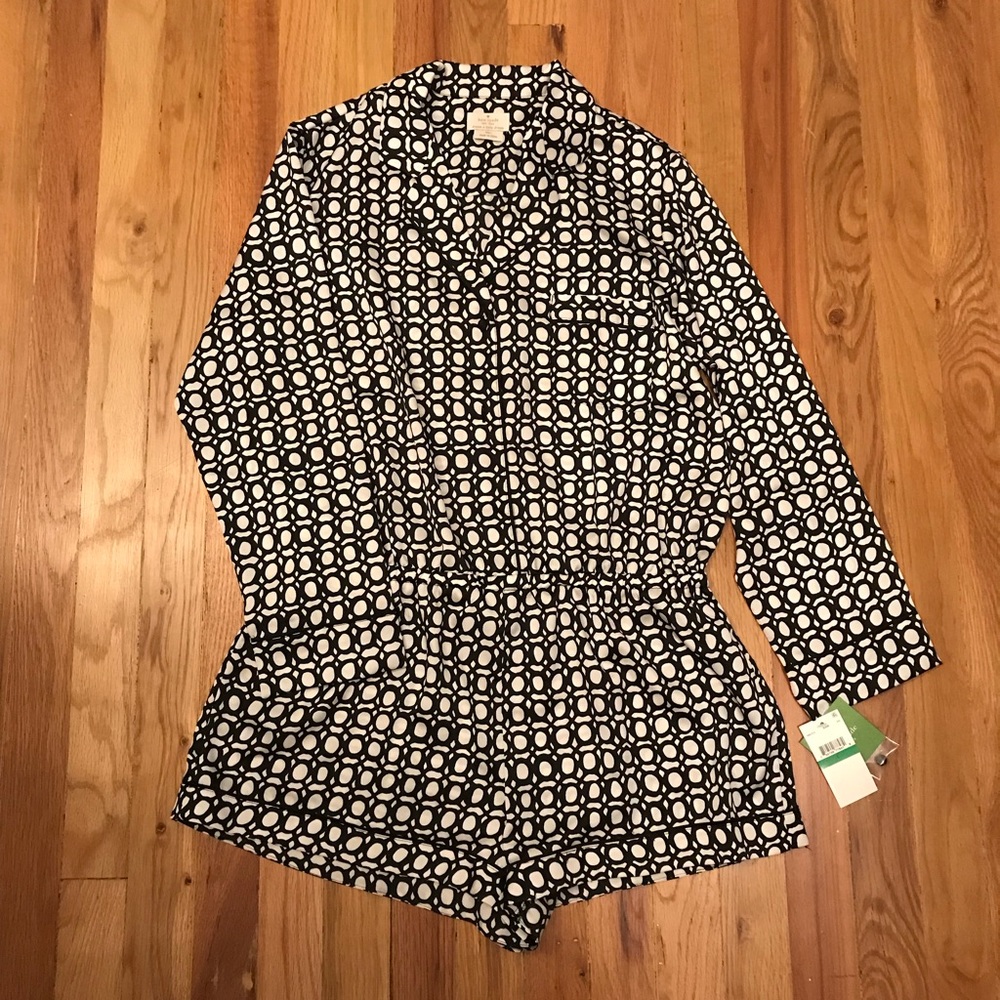Kate spade printed long sleeve jumpsuit